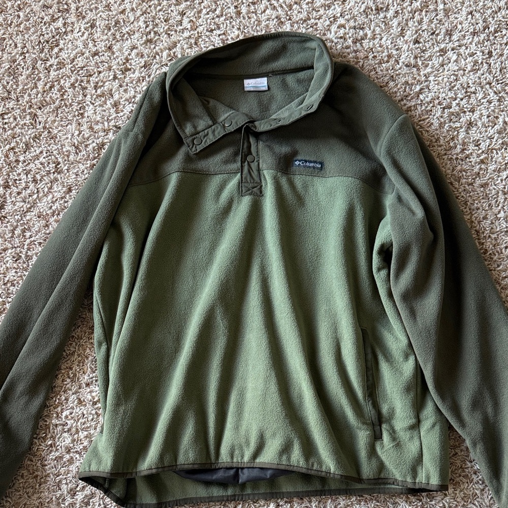 Columbia Olive Green Fleece Men’s Pullover